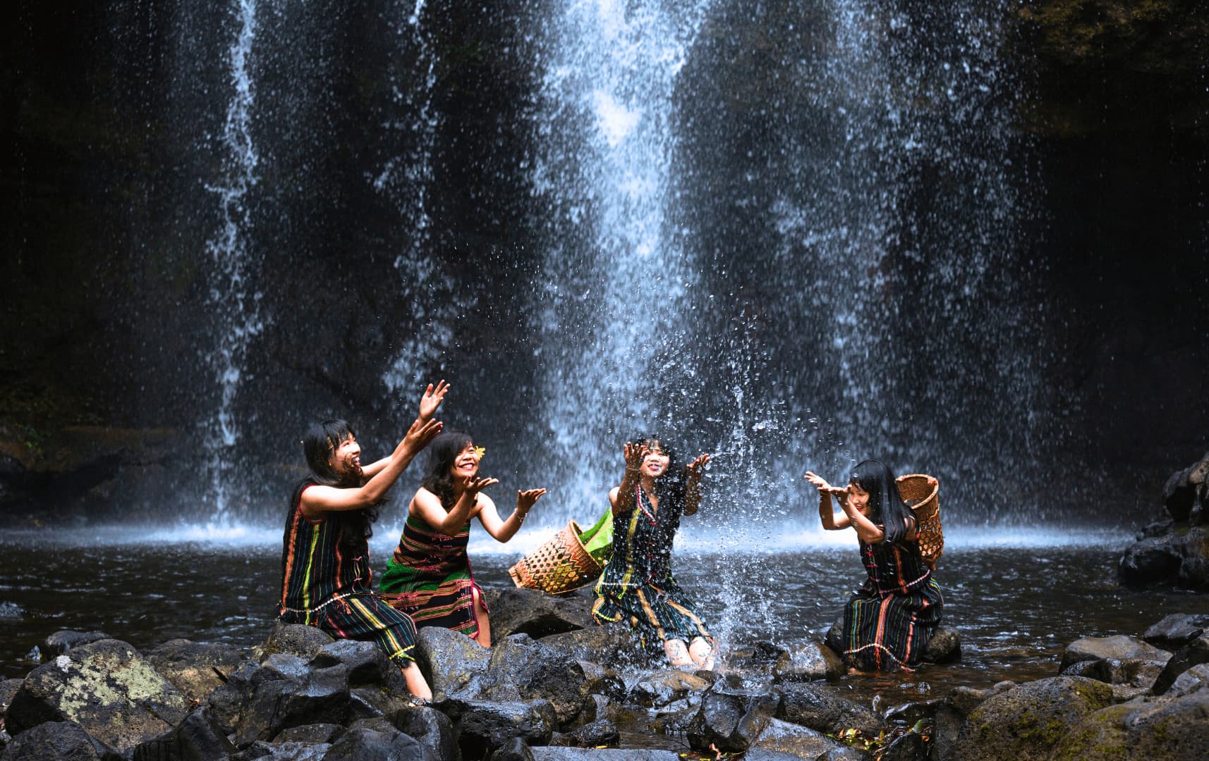 The Healing Sanctuary Catching Water from Waterfall